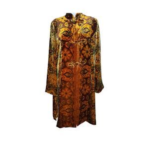 HARARI Women's Jacquard Damask Floral Batik Brocade Jacket Art to Wear small